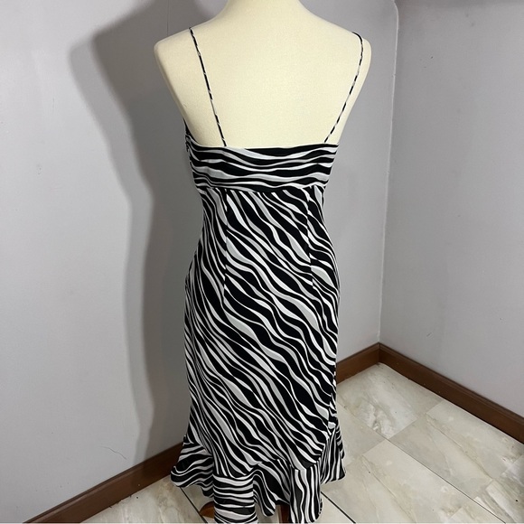 Vintage Express Y2K zebra animal print mini dress small party summer Dainty Rare - Picture 7 of 13